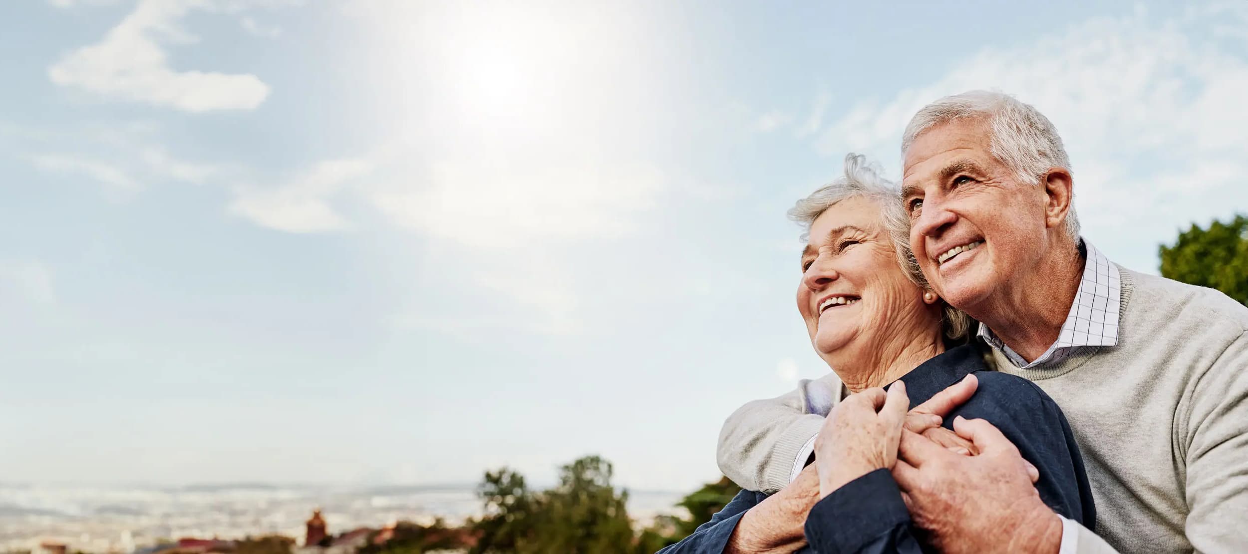 Older couple on a bench